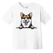 Pembroke Welsh Corgi Dog Breed Popping Up Cute Infant Toddler T-Shirt