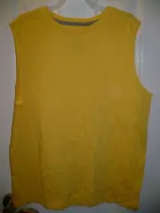 Wonder Nation Boys Tank Top Muscle Shirt LARGE (10-12) Solid Citron Yellow