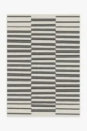 150' x 215' | Machine Washable Runner Rug | Kid & Pet Friendly | Indoor Rug | Offset Stripe Black Outdoor Rug | Ruggable