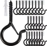 24 Pcs Q Hanger Hooks with Safety BuckleCeiling Hooks for Hanging PlantsScrew