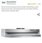 Broan 30" 7" Round Duct Under-Cabinet Range Hood - Stainless Steel BUEZ230SS