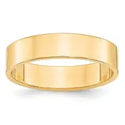 Solid 18K Yellow Gold 5mm Light Weight Flat Men's/Women's Wedding Band Ring Size 5