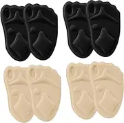 4Pairs High Heel Cushion Pads Shockproof Forefoot Insoles Soft Absorbing Shoe Inserts for Relief Non Slip Design for Men Women Suitable for All Footwear Nude