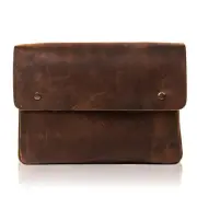 TUZECH Vintage Leather Folder Document Holder/File Case/Document Portfolio, O...