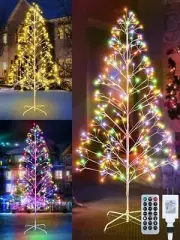 7.5ft Height Decorated Christmas Tree with Lights - 292 LED 2 in 1 Artificial...