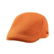 Flat Cap Men Breathable mesh Summer Hat Newsboy Beret Drivers Ivy Caps (Orange)