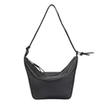 【LOEWE 羅威】MINI HAMMOCK HOBO 迷你 經典小牛皮 肩背包 腋下包 吊床包 黑色