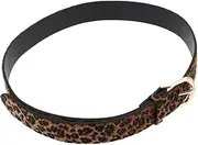 [BESPORTBLE] Adjustable Leopard Print PU Belt Fashionable Waistband with Buckle for Dress Skirt Pants Durable Animal Print Accessory for Women