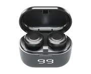 A6 Bluetooth-compatible Earphones Mini In-ear Handsfree Binaural Comfortable Noise Reduction with Mic Sports Stereo Wireless Headsets for Running-Black