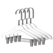 Quality 12.5" Kids Size Acrylic Lucite Skirt Pant Hangers – 4-Pack, Stylish C...