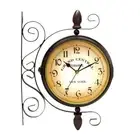 Wall Double-Sided Clock Clock Wrought Outdoor Round Vintage Wall mount