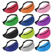 12pcs Neon Fanny Pack Bulk Adjustable Waist Bags Oxford Cloth Waist with Zipper