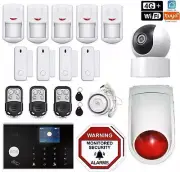 4G+Wifi Pet Immune Wireless Home Security DIY House Alarm System+ Wifi IP Camera