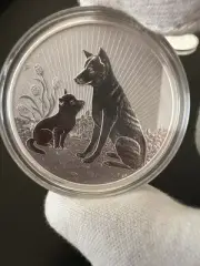 **Nice**2022 Mother and Baby Dingo 2oz Silver Piedfort Bullion Coin Perth Mint.