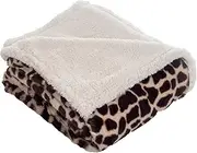 Lavish Home Sherpa Fleece Throw Blanket - 50x60-Inch Machine-Washable Reversible Throw - Fluffy Blankets for Couch, Chair, or Bed (Giraffe)