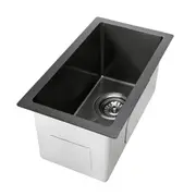 ACA Handmade Grey Black Stainless Steel 304 Kitchen Bar Laundry Sink Single Bowl Top/Undermount Basin 250x450mm