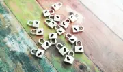 20 Lock Charms Heart Lock Antiqued Silver Bulk Charms Wholesale Charms