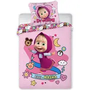 Masha and the Bear Dreamy Quilt Cover Set for Toddler Bed