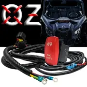 10ft. Power Busbar Wire Harness Kit + Side Lights Red Rocker Switch for Can-Am