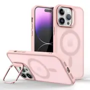 IPhone 11 Case,Compatible With MagSafe,Built-in Stash Stand Phone Case,Scratch-Resistant Back Cover-Pink