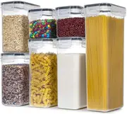 Food Storage Containers 7 Pieces Plastic BPA Free Kitchen Pantry Storage Containers Set