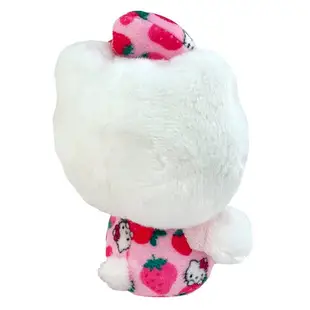 小禮堂 Hello Kitty 迷你沙包玩偶 絨毛玩偶 絨毛娃娃 小玩偶 布偶 (粉色草莓)