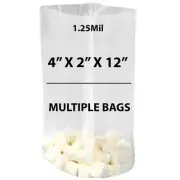 1.25Mil 4" X 2" X 12" | Clear Gusseted Bags, Heat Sealable | Multiple Bags