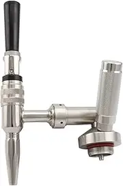 Stainless Steel Beer Faucet Homebrew Keg Growler Spear Nitrogen Coffee Tap(Tap and ss Cap)