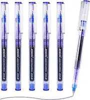 EYEYE Blue Rollerball Pens 0.5mm, 6 Pack Extra Fine Point Quick Dry Ink Roller Ball Pen, Liquid Ink Pen Fine Point Smooth Writing Pens for Journaling, Note Taking, Office, School Supplies