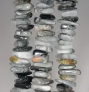 11-12MM CHRYSOBERYL CHRYSOBERYL GEMSTONE PEBBLE CHIP SLICE LOOSE BEADS 7.5"