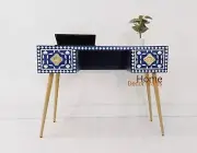 handmade bone inlay work desk, bone inlay table, bone inlay laptop table,