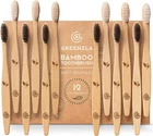 Soft Bamboo Toothbrush Natural Micro-Nano Charcoal 100% Organic Bristles 12 Pack