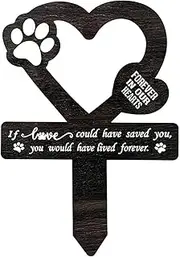 Dog Memorial Stakes, Waterproof Grave Stake, Pet Grave Markers, Garden Grave Decor with Cross and Heart, Grave Sign Ornament for Animal Memory (23 * 16.2 * 0.3 CM)