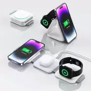 3in1 Foldable Wireless Charger Magnetic Fast Charging Pad iPhone Airpods Watch