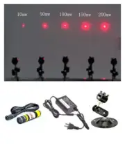 200mW 650nm Red Laser Diode Dot Module AdjuStable Laser Head 16mm w/5V Adapter