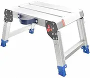 Folding Step Stool, Height-Adjustable Step Stool, Multi-Use Foldable Step Ladder for Kitchen, Closet, Garage, Garden, Portable Aluminum Foot Stool (Silver)