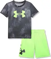 [Under Armour] boys Boys' Short Sleeve Tee and Short Set, Lightweight and Breathable