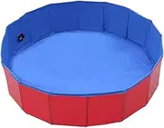 Foldable Dog Pool Foldable Pet Wading Pool, Collapsible Bathing Tub for Dogs, Cats & Kids, Portable Swimming Pool with Composite Fabric, Indoor Outdoor Use(Red,80x30cm)
