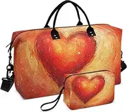 [YXYZRMY] Travel Duffel Bag Heart Red Abstruct Gym Bag Sports Tote Bag with Multiple Interior Pockets Shoulder Weekender Bag for Women Men with Toiletry Bag 20.5”x 7.9”x 13.8, Multi-Colored, one size