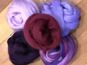 Purple MIX Spinning Felting Wool Roving Fiber -Mixed Top Roving Bag 8 oz Spin