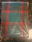 Holiday Christmas Tablecloth Red Green Plaid Oval 60" x 84" Cotton New