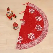 Christmas Ornament Tree Skirt 47 Inch Snowflake Tree Collar Rustic Decor