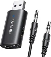 UGREEN Bluetooth 5.4 Transmitter Receiver 2 in 1 Wireless Adapter 3.5mm Audio to USB Dongle with Mic for Car, TV, Headphones, Home Stereo, Speaker, PC