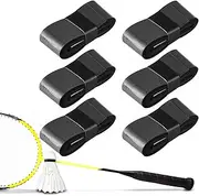 6 Pcs Tennis Racket Grip Tape, Compatible with Badminton Grip Tape, Wrap Your Racquet for High Performance Comfort for Anti Slip and Absorbent Grip (6 Grips, Black)