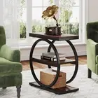 Tribesigns 3-tier Narrow End Table, Industrial Side/Sofa Table for Living Room