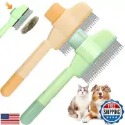 XANGNIER 2 Pcs Pet Hair Removal Comb One-Click Self-Cleaning Grooming Brush,