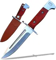 Outdoor knife - Field knife made of D2 stainless steel - Camping knife - FullTang blade with wooden handle-EDC - Leather sheath -Camping knife