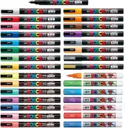 Uni posca Paint Marker Pen Fine Point Set of 31 (PC-3M) FAST EXPRESS SHIPPING