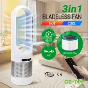 3in1 Tower Fan Bladeless Cooler Heater Fan Electric Oscillating Space Remote