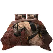 The Traveler Solid Strong White Horse Coverlet